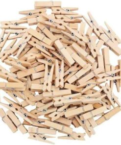 Home 24 Adet Mini Ahşap Not Mandalı,Not Tutucu Dekoratif Mandal Çalışma Odası Ev Ofis İçin Küçük Mandallar (Natural)