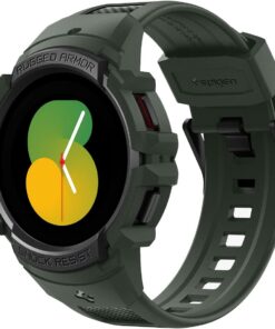 Galaxy Watch 5 / 4 (44mm) Kılıf & Kordon Kayış Rugged Armor Pro Military Green - ACS05395