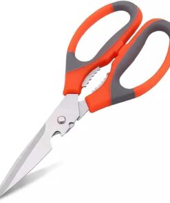 Ergonomik Mutfak Makası, Turuncu-Gri, Paslanmaz Çelik