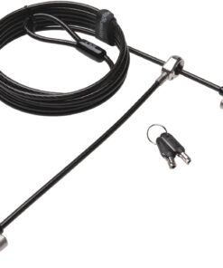 K65048WW MicroSaver 2.0 Twin Notebook Kilidi, T-Bar kilit mekanizmasi ve karbon çelik kablo, 2,4 m uzunluk