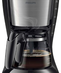 HD7462/20 Kahve Makinesi, Cam Sürahi, 1.2L Kapasite, Makinede Yıkanabilir, 1000 W, Siyah, Metal
