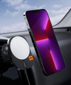 MagFit Air Vent Araç içi Telefon Tutucu + Manyetik Kablosuz Şarj Cihazı iPhone için MagSafe özellikli OneTap Pro 3 ITM12W - ACP03694