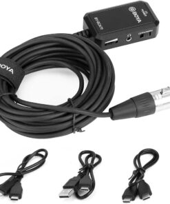 BY-BCA70 48V Phantom Mobil XLR Mikrofon Kablo