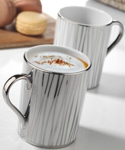 Porselen Forest 2'li Mug Bardak Platin 10925, 260 ml