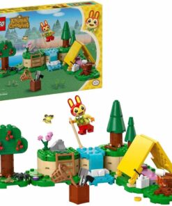 Animal Crossing Bunnie Açık Hava Aktivitelerinde 77047 – 6 Yaş ve Üzeri Kız ve Erkek Çocukları için Çadır ve Tavşan Minifigürleri İçeren Oyuncak Yapım Seti, Doğum Günü Hediyesi Fikri (164 Parça)