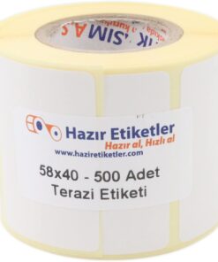 etiketler , hazır al hızlı al Eko Termal Terazi Etiketi 58mm x 40mm Ruloda 500 Adet 40mm Kuka Çapında Direk Termal Transfer Etiketi