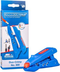 Duo-Crimp No. 300 | 3 in 1 Abisolierer & kıvırma kerpeteni, | kablo sıyırıcı için Crimpfunktion sıkma kovanları 0,5 – 6 mm² | pensesi kesici | TÜV | Mavi/Kırmızı |% 100 Made in Germany