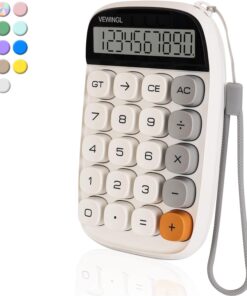 Mekanik Anahtar Hesap Makinesi, Sevimli 10 Haneli Büyük LCD Ekran ve Düğmeler, Günlük Yaşam ve Temel Ofis Çalışmaları için Harika
