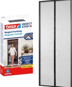 Kendinden kapanan mıknatıslı perde, balkon ve teras kapıları için mıknatıslı, delmeden kolay montaj için, 2,1 m x 0,9 m