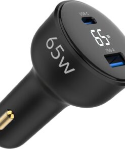 65W Led Ekranlı Type-C + USB-A Araç Şarj Aleti iPhone & Android & Notebook Araç içi Şarj Cihazı