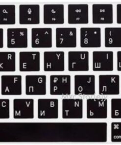 Rusça Klavye Macbook Air-Pro Koruyucu (Touchbarsız) A2681 A3113, A2941 A3114, A2442 A2779 A2992 A2918, A2485 A2780 A2991 ile Uyumlu Siyah