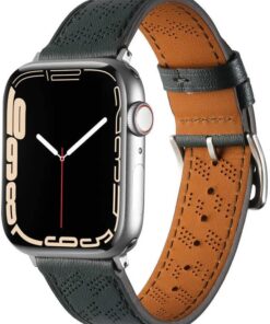 ​​​Apple İle Uyumlu Watch 38mm/40mm KRD-76 PU Deri Kordon Strap Kayış Lacivert