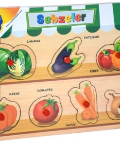 Ahşap Tutmalı Puzzle Sebzeler ve Meyveler