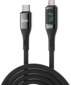 27W Dijital Led Ekranlı USB Type-C to Lightning iPhone iPad Hızlı Şarj ve Data Kablosu 1 Metre