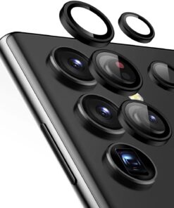 Samsung Galaxy S23 Ultra Tekli Kamera Lens Koruma Camı Siyah [Galaxy S23 Ultra ile Uyumlu Ekran Koruyucu]