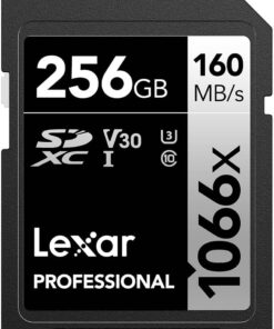 256GB Professional 1066x SDXC UHS-I cards, up to 160MB/s read 120MB/s write C10 V30 U3