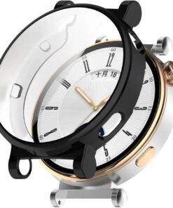 Huawei Watch GT5 41mm Kılıf 360 Full Round Soft Silicone Siyah [Watch GT5 41mm ile Uyumlu Kılıf - Siyah]