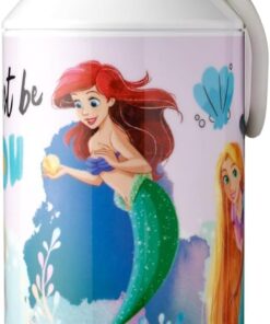 - Pop-up Campus içecek şişesi, su şişesi, okul için sızdırmaz şişe, tekrar kullanılabilir, BPA içermez ve bulaşık makinesinde yıkanabilir, 400 ml, Disney Princess