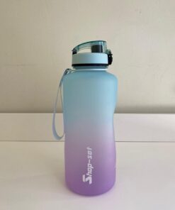 2000 ML Tritan Motivasyonlu Su Matarası SÜZGEÇLİ (LİLA - AÇIK MAVİ)
