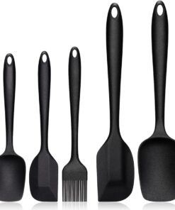 5 Parça Silikon Spatula ve Fırça Seti, Siyah