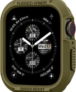Apple Watch 45mm/44mm (Seri 9/8/SE2/7/6/SE/5/4) Kılıf Rugged Armor Olive Green - 062CS26015