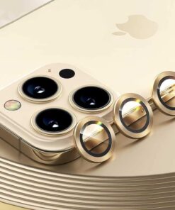 iphone 14 pro / 14 pro max gold için kamera lens koruyucu çizilmez HD görüntü bozmaz metal temperli cam