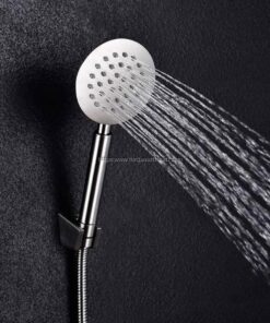 YAPI Kireç kırıcılı 304 kalite paslanmaz inox yuvarlak duş başlığı (elcik, el duşu)