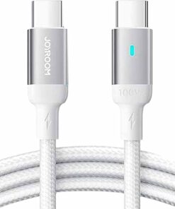 JR - S-CC100A10 Extraordinary Serisi Hızlı Şarj Veri Kablosu, 100 W, Tip C - C Tipi, 1,2 m, Beyaz