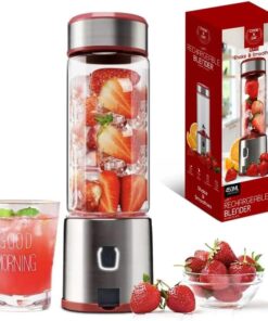Şarjlı 450 ml Hacimli Paslanmaz Çelik 6 Bıçaklı Buz Kırabilen Kişisel Blender, Spor, Bebek, Seyehat, Smoothie, Milkshake, Kırıcı, Parçalıyıcı