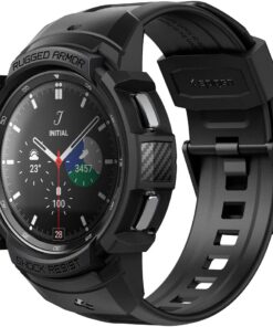 Samsung Galaxy Watch 4 Classic (46mm) ile Uyumlu Kılıf & Kordon Rugged Armor Pro Black - ACS03832