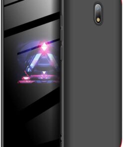 Xiaomi Redmi 8A için Kılıf Double Dip 360 Protective Siyah Kırmızı [Redmi 8A ile Uyumlu Kılıf - Kırmızı]