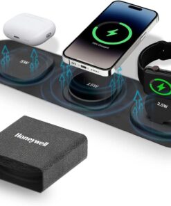 Zest Kablosuz 3'ü 1 Arada Manyetik Katlanabilir MagSafe Uyumlu 23 W Kablosuz Şarj Cihazı, iPhone 12-15 için, QC 3.0, Tüm Apple Watch Serisi, Airpods 2,3, Pro, 23W'a kadar Ultra Hızlı Şarj