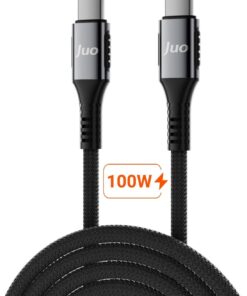 100W 5A E-Mark Çipli PD Type-C to Type-C Örgülü Hızlı Şarj ve Data Kablosu 2 Metre