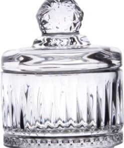 Lüx Kristal Mini Cam Şekerlik & Cam Lokumluk, Kesme Cam Lüx Şekerlik 7.5cm*9.2cm - 06642