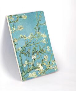 Almond Blossoms, Van Gogh 1890, Vintage Defter I, Çizgisiz, 96 Sayfa, İplik Dikiş, Esnek Kapak, Yaldızlı Oval Kenar, Tuval Doku, 90 gram, Fildişi Renk, 14,8x21x1cm