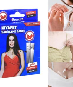 Bondit Dekolte Takı Kıyafet Elbise Kaydırmaz Sabitleme Bandı 24adet