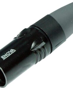 XLR Kablo Konnektörü Erkek 3-Pin Siyah Muhafaza Ve Gri Koruma, Lehim Bağlantı Yuvaları