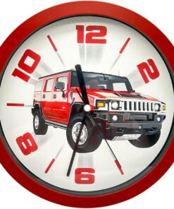Mark Premium Serisi Jeep Desenli KırmızıDuvar Saati 25 cm