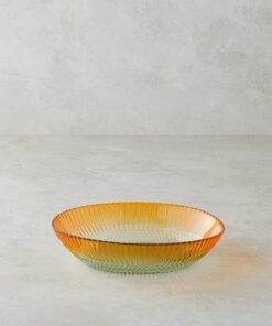 Home Arina Cam Ayaklı Kase 24 cm Yeşil-Turuncu
