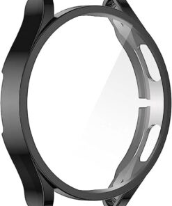 Samsung Galaxy Watch 6 Classic 43mm için Kılıf 360 Full Round Soft Silicone Siyah [Galaxy Watch 6 Classic 43mm ile Uyumlu Kılıf - Siyah]