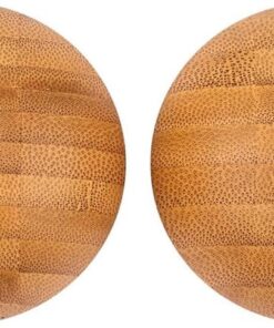 Bambu Top Tuzluk ve Biberlik 2'li Set, Küre Şeklinde Bambudan Ahşap Tuzluk Biberlik Seti ikili - Şirin Mutfak Dekorasyonu, Açık Kahverengi Evde Restaurantta Lokantada Dayanıklı Şık Kullanım