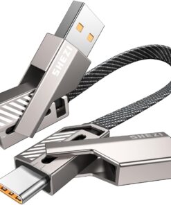 4'ü 1 arada USB C Kablosu [45W Hızlı Şarj ve Veri Senkronizasyonu] Düz Örgülü USB C - USB C Şarj Kablosu L/Tip C/USB A Çoklu Bağlantı Noktaları iPhone iPad MacBook Samsung için - 1ft (SHEZI