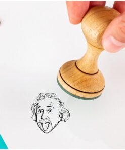 Hediye Einstein Tasarımlı Esprili Mühür - Ahşap Kitap mühür - Defter Kaşe