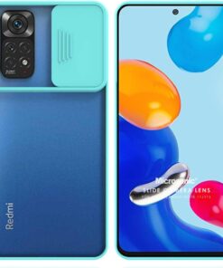 Xiaomi Redmi Note 11S Kılıf Slide Camera Lens Protection, Turkuaz