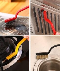 3 Parça Tel Fırça Detaylı Temizlik Seti,Çok Amaçlı Banyo Mutfak Temizleme Fırçası