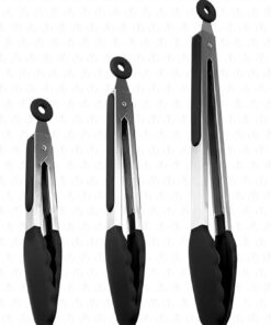 Midori Metal Saplı Silikon Uçlu Kilit Sistemli Smart 3lü Maşa Seti Siyah