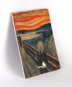 The Scream, Edward Munch 1893, Vintage Defter IX, Çizgisiz, 96 Sayfa, İplik Dikiş, Esnek Kapak, Yaldızlı Oval Kenar, Tuval Doku, 90 gram, Fildişi Renk, 14,8x21x1cm