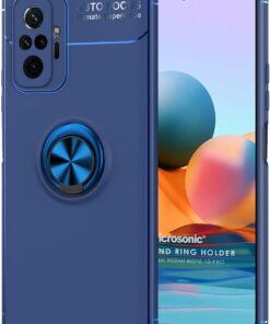 Xiaomi Redmi Note 10 Pro için Kılıf Kickstand Ring Holder Lacivert [Redmi Note 10 Pro ile Uyumlu Kılıf - Lacivert]