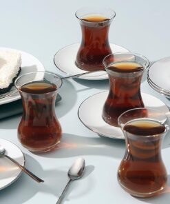 Minez Platin 6 Kişilik Çay Takımı