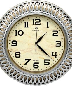 BL-1057 Serisi Klasik Kadran İşleme Desenli Sessiz Akar 30 cm Duvar Saati Gold-Gri